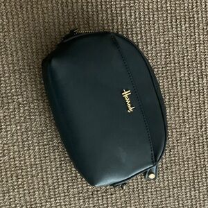 Harrods Black Pouch with Gold Logo